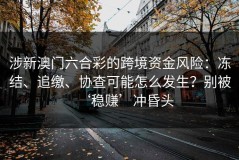 涉新澳门六合彩的跨境资金风险：冻结、追缴、协查可能怎么发生？别被‘稳赚’冲昏头