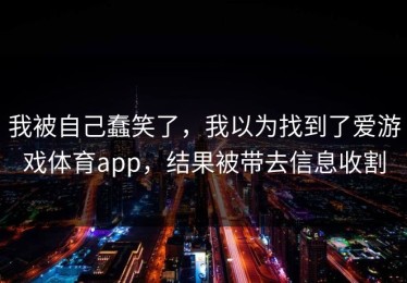 我被自己蠢笑了，我以为找到了爱游戏体育app，结果被带去信息收割