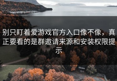 别只盯着爱游戏官方入口像不像，真正要看的是群邀请来源和安装权限提示