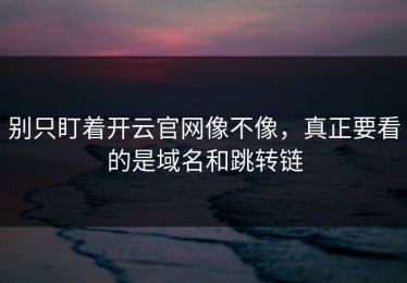 别只盯着开云官网像不像，真正要看的是域名和跳转链