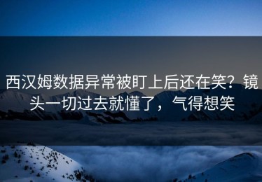 西汉姆数据异常被盯上后还在笑？镜头一切过去就懂了，气得想笑