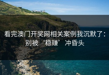 看完澳门开奖网相关案例我沉默了：别被‘稳赚’冲昏头
