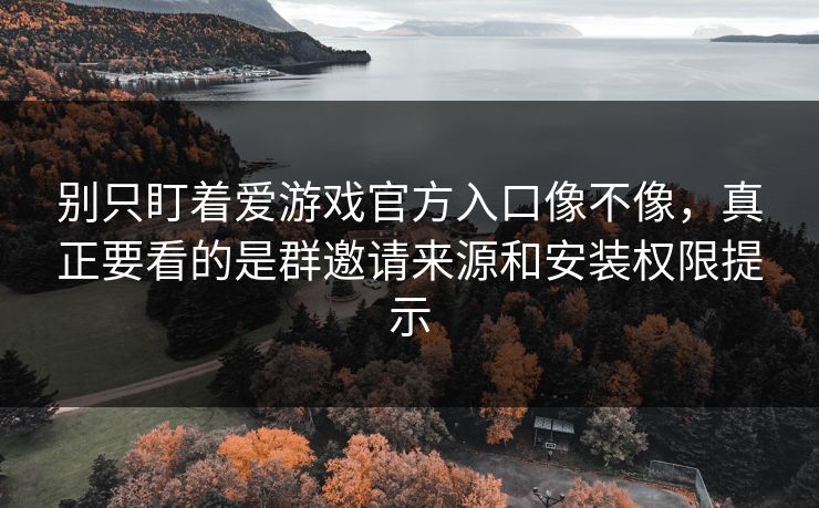 别只盯着爱游戏官方入口像不像，真正要看的是群邀请来源和安装权限提示